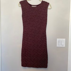 Loft small petite burgundy print dress